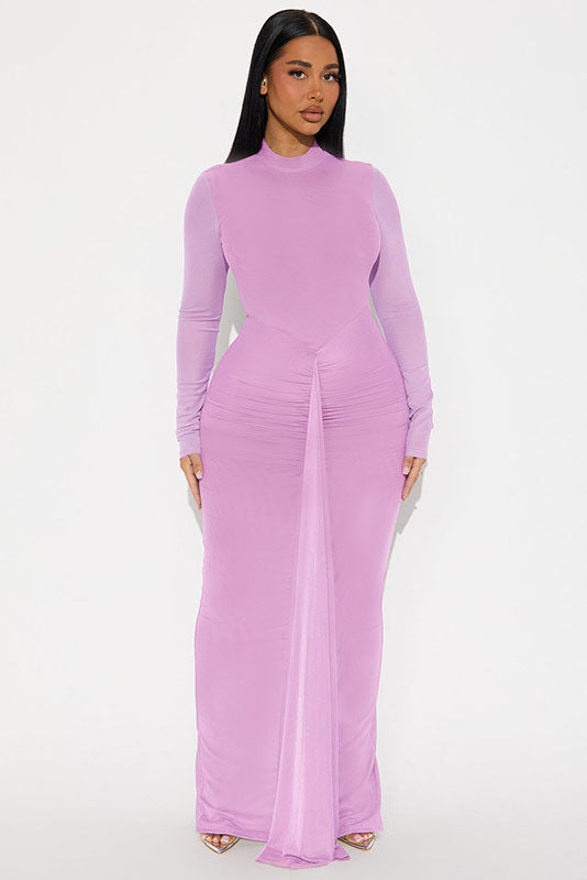 Sheer Cape Two-Piece Maxi Dress Set