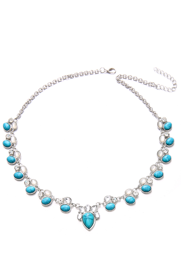 Women's Bohemian Loop Turquoise Necklace