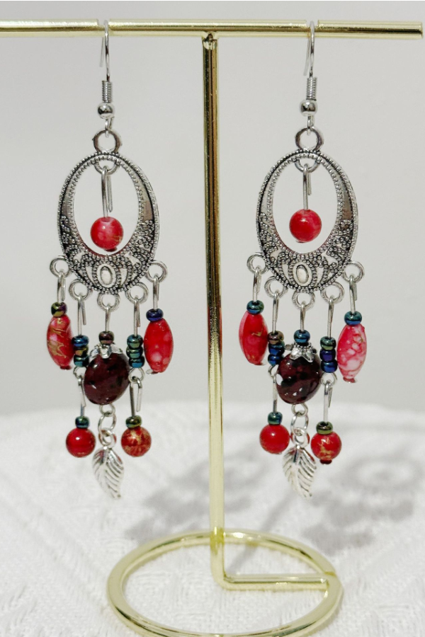 Long Fringe Earrings Turquoise Alloy Earrings