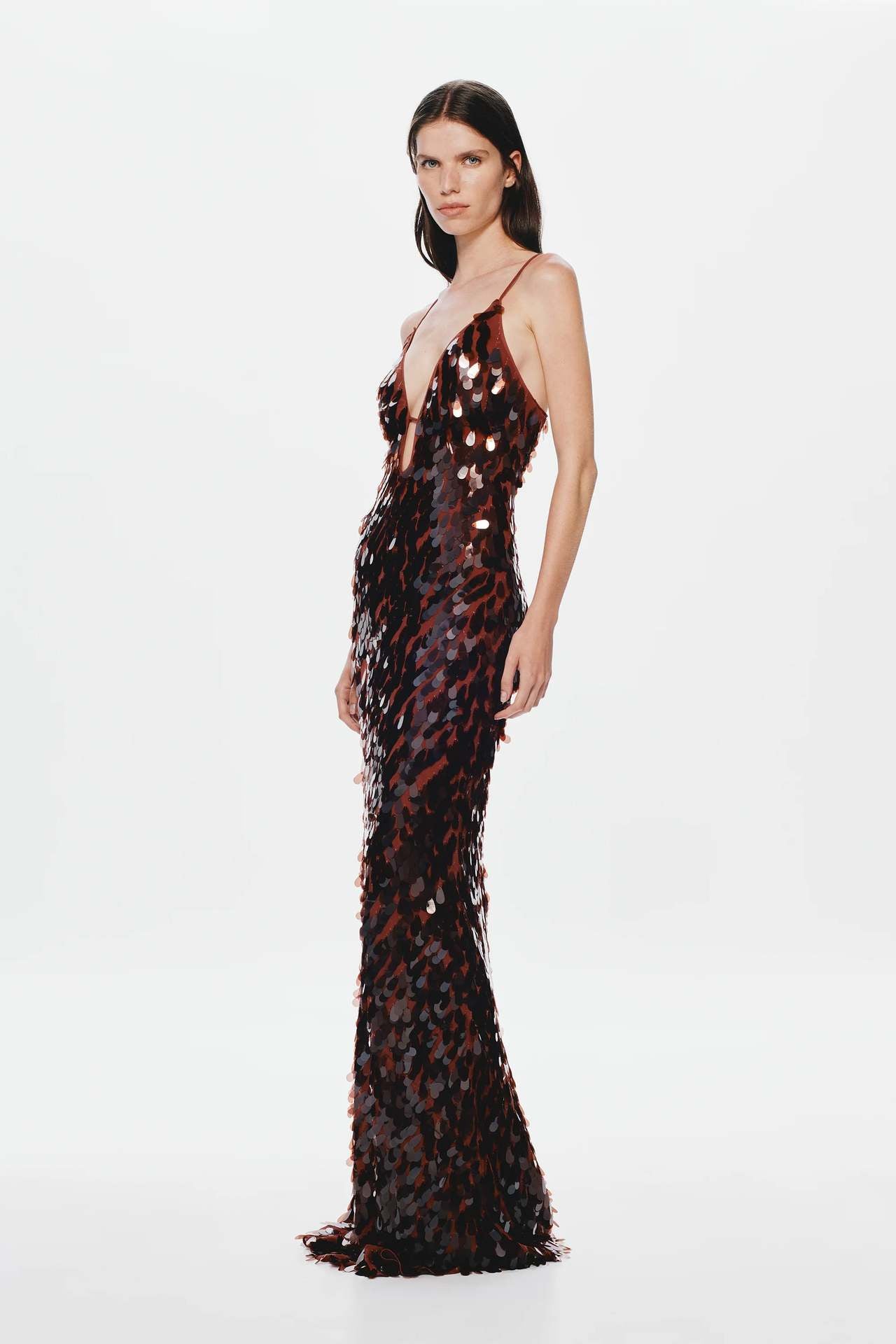 Glittery Dress with Thin Straps