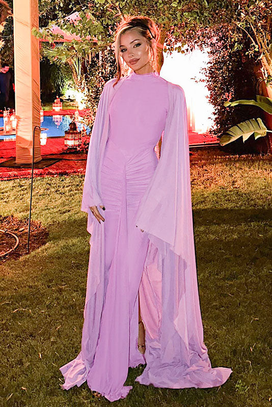 Sheer Cape Two-Piece Maxi Dress Set