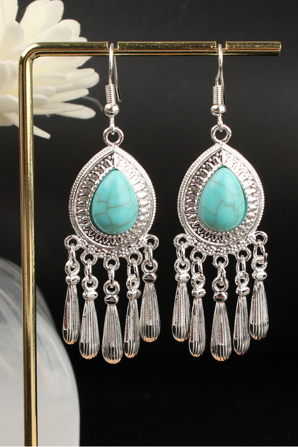 Bohemian Tassel Multicolor Turquoise Earrings