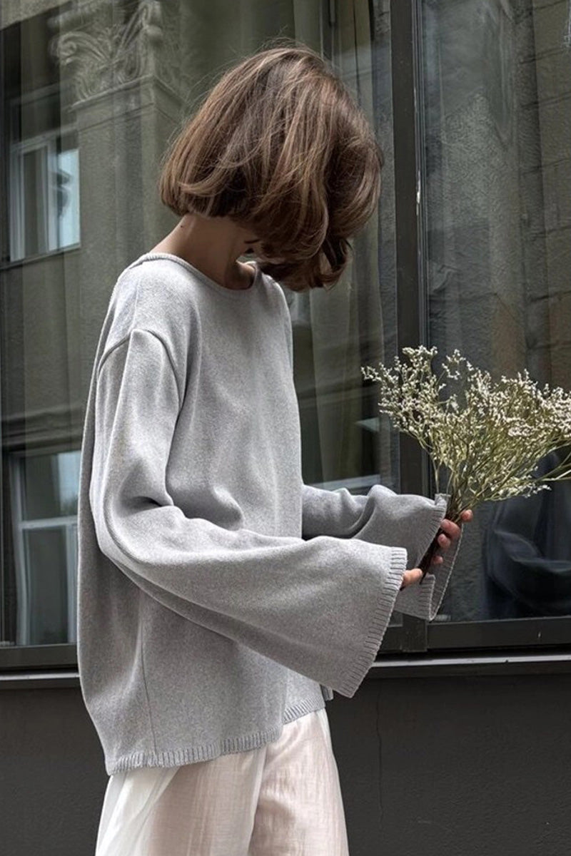 Hidden Open-Back Lazy Sweater