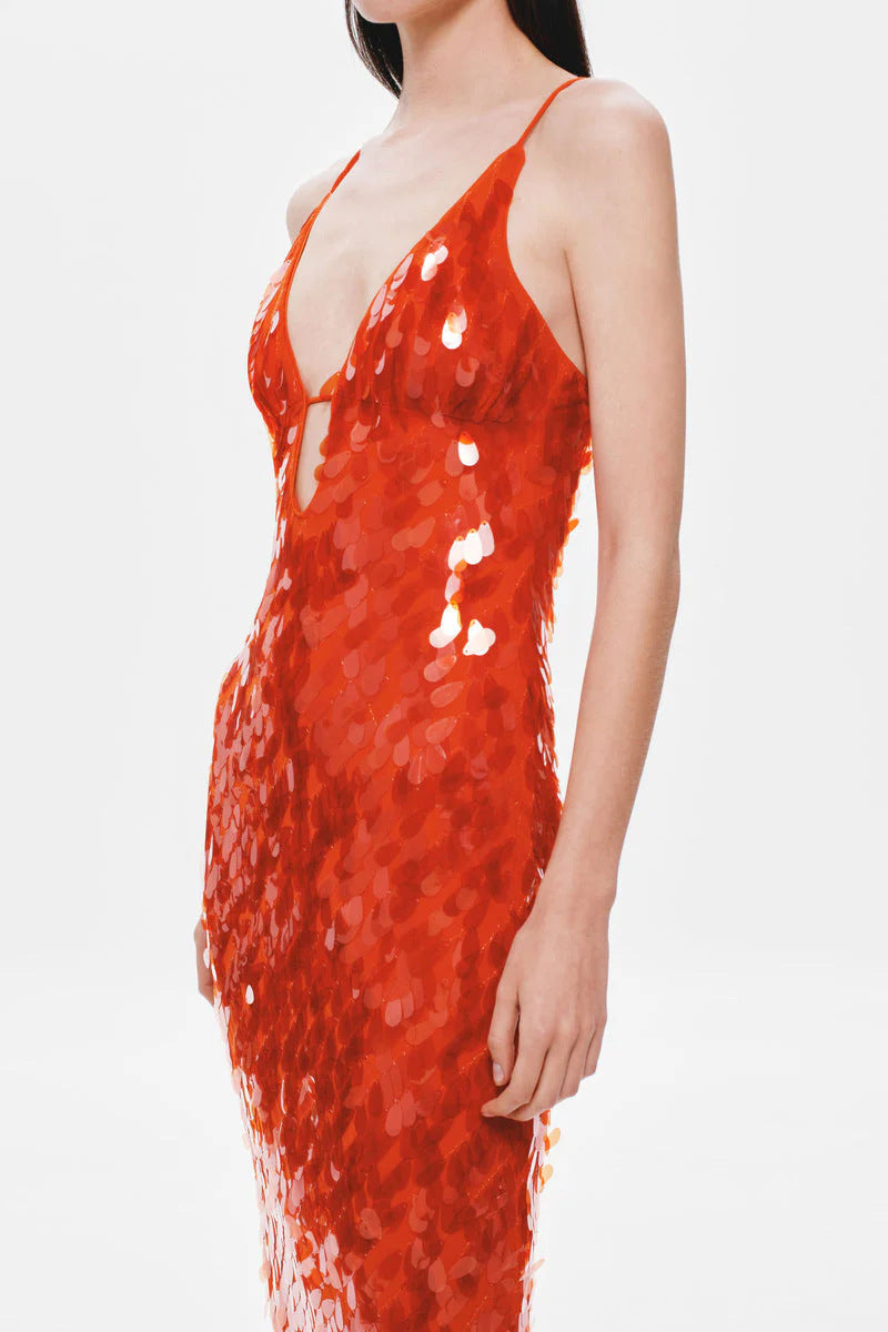 Glittery Dress with Thin Straps