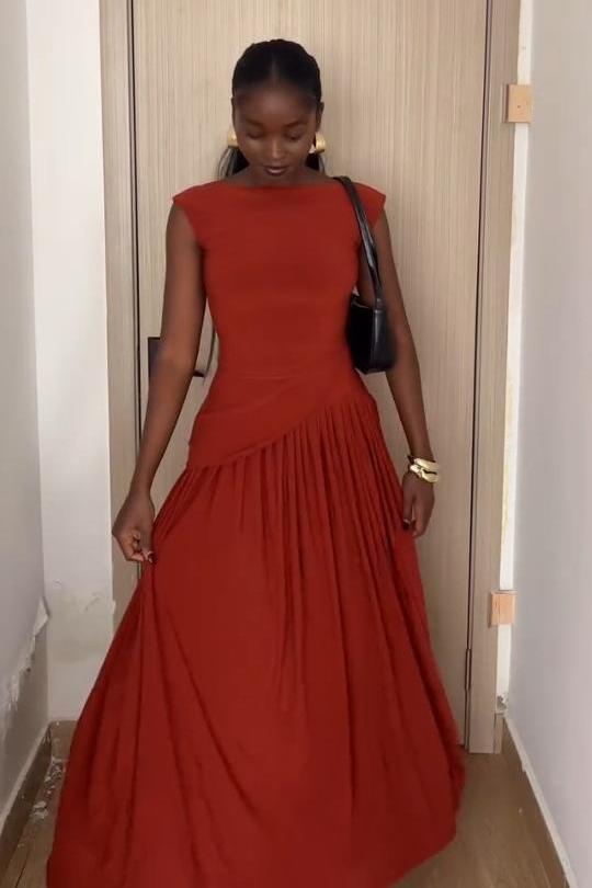 Solid-Color Exquisite Skirt Set