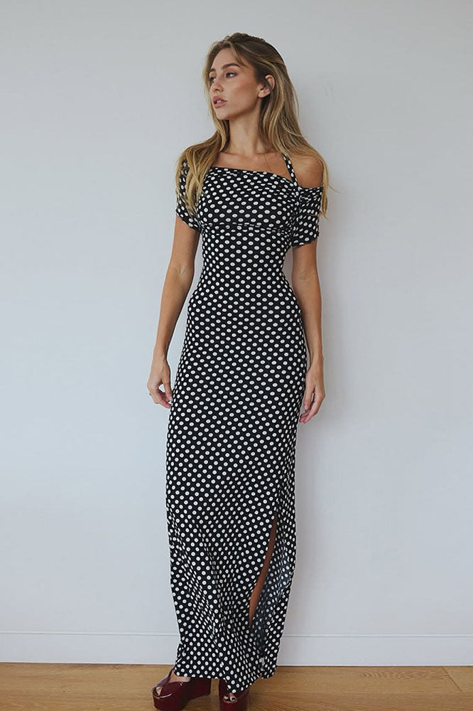 Spring Summer Polka Dot Women's Midi Dress
