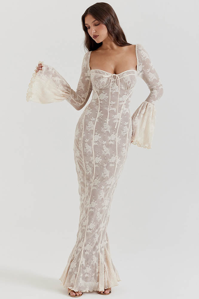 French Mermaid Hem Lace Dress