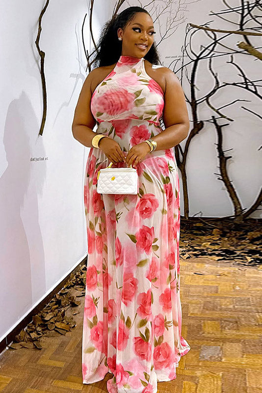 Floral Halter Maxi Dress