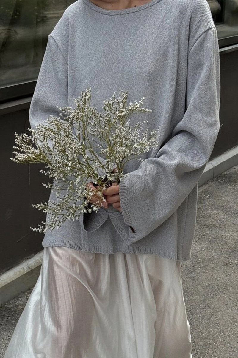 Hidden Open-Back Lazy Sweater