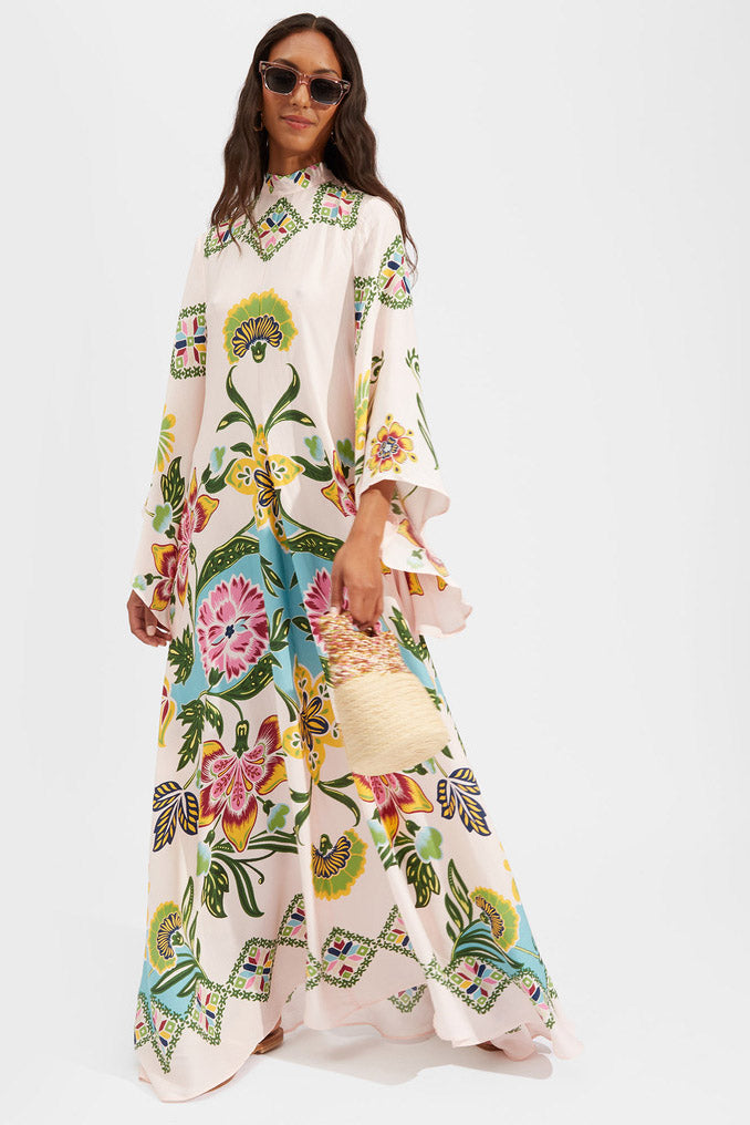Exquisite Sunshine Floral Print Maxi Dress
