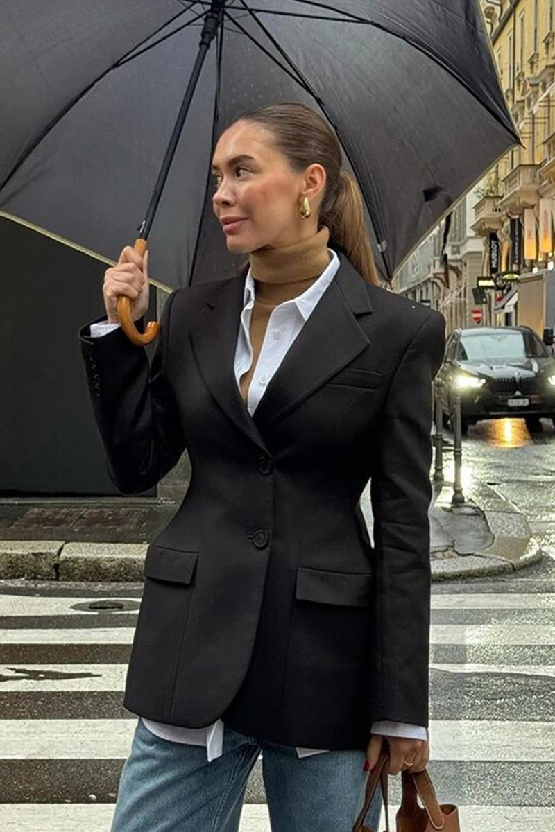 V-Neck Cinched Spring Blazer
