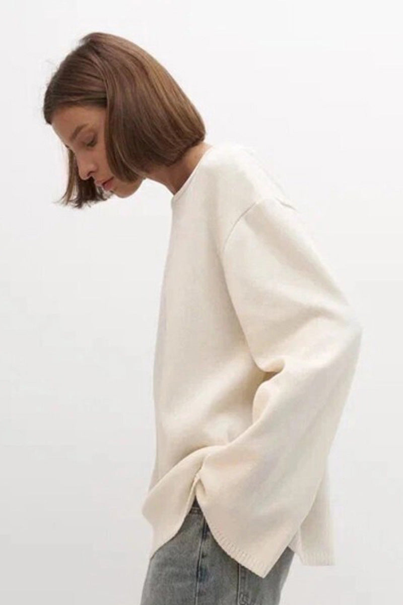 Hidden Open-Back Lazy Sweater