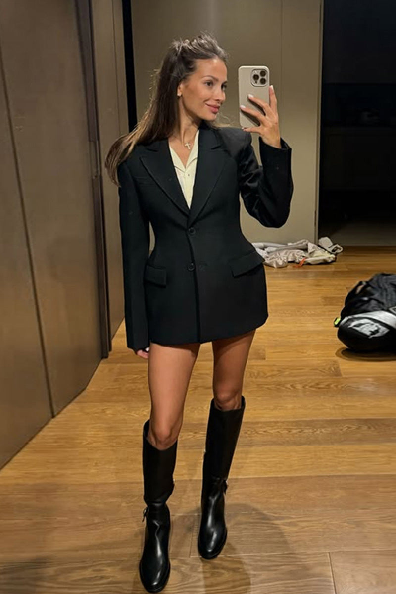 V-Neck Cinched Spring Blazer