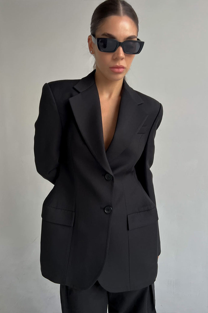 V-Neck Cinched Spring Blazer