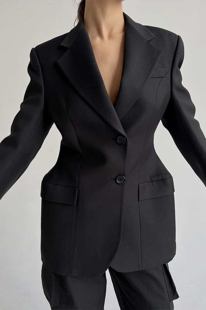 V-Neck Cinched Spring Blazer