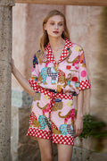 Dressing Leopard Print Silk Pajama Set