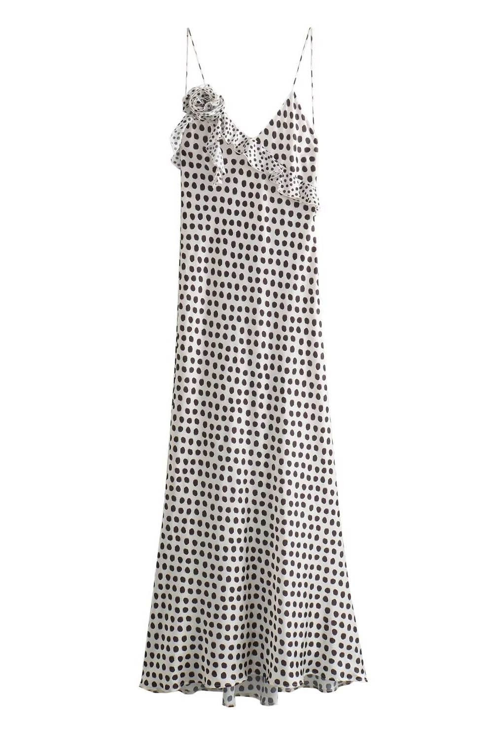 Fantasy Polka Dot Print Ruffled Maxi Dress