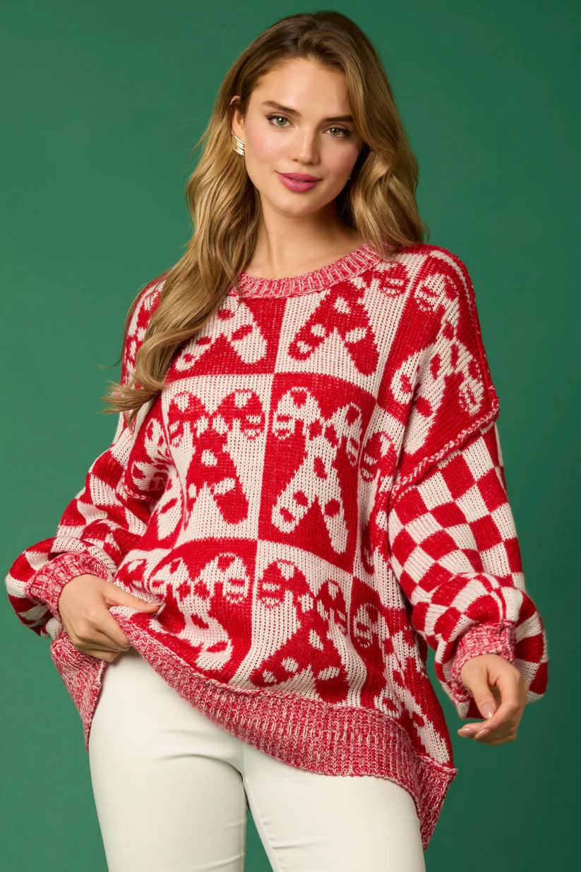Candy Cane Christmas Needles & Man Knit Sweater