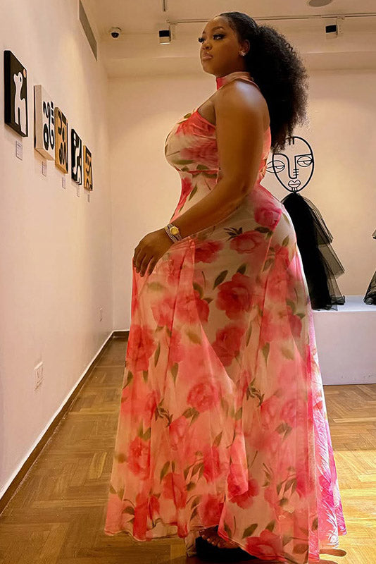 Floral Halter Maxi Dress