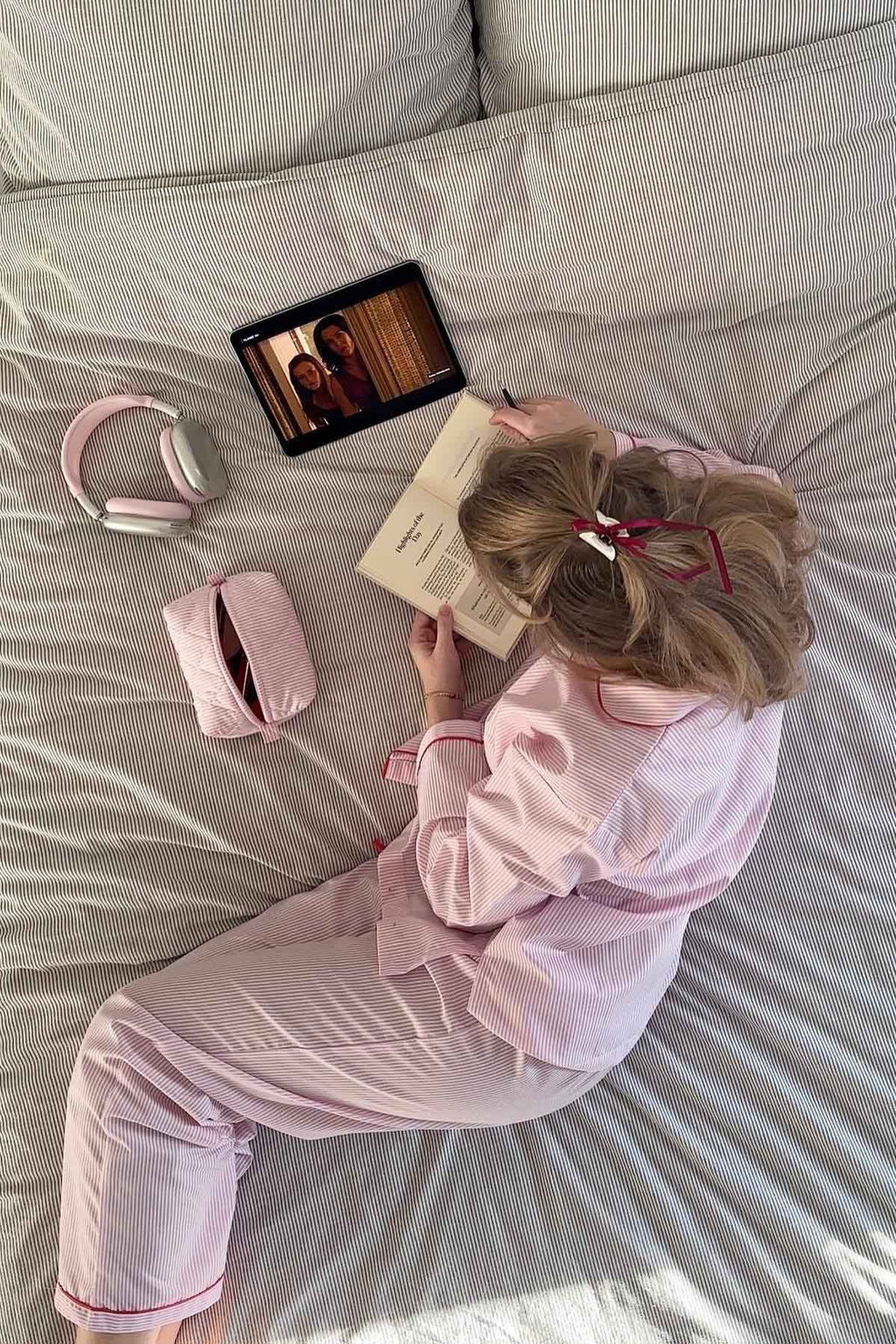 Pink Striped Heart Pajama Set
