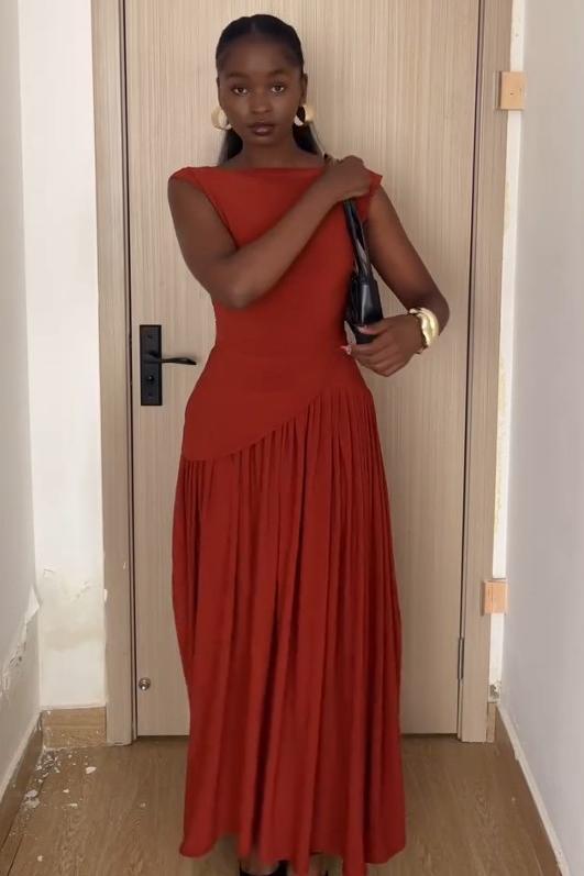 Solid-Color Exquisite Skirt Set