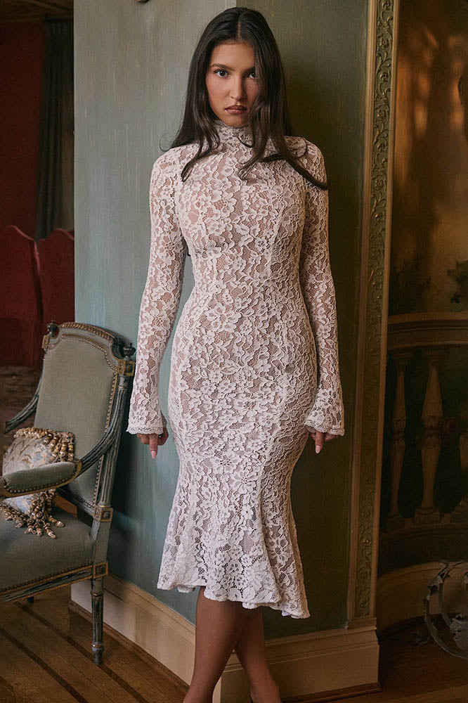 Lace High Waist Slimming Bodycon Dress