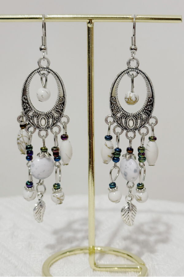 Long Fringe Earrings Turquoise Alloy Earrings