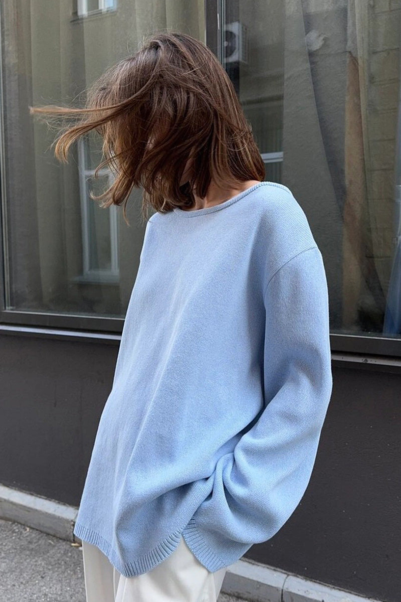 Hidden Open-Back Lazy Sweater
