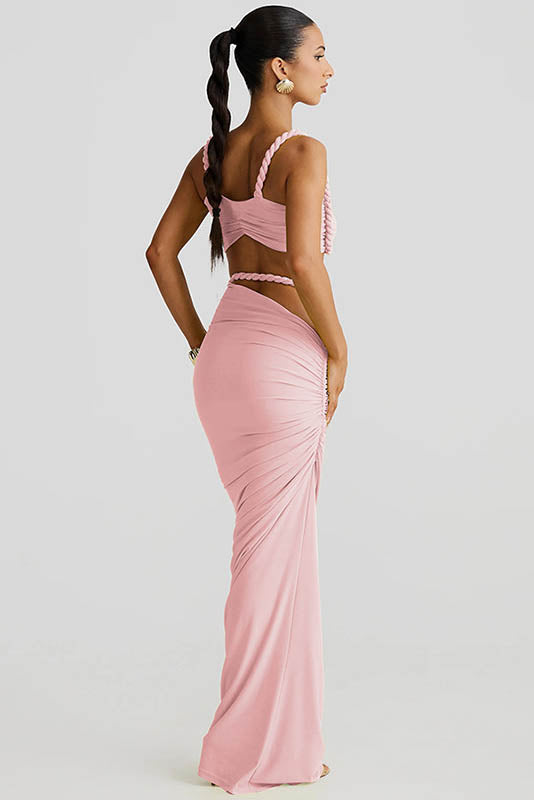 Sea Breeze Halter Bikini & Skirt Set