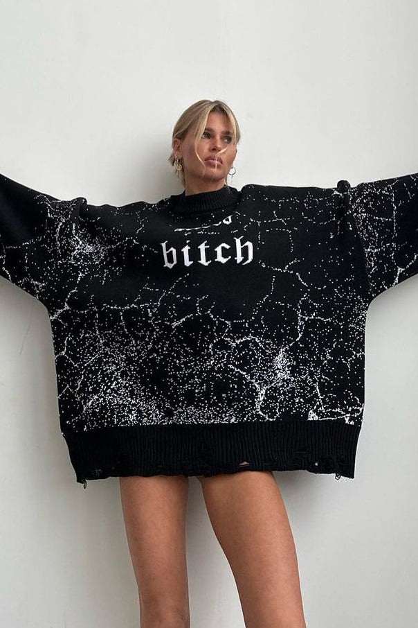 Oversize Streetwear Distressed Hoodie