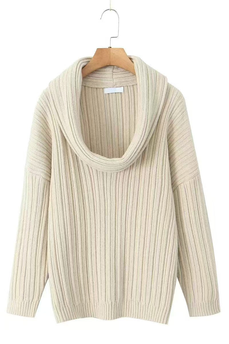 Lazy Style Solid Color Irregular Knit Top