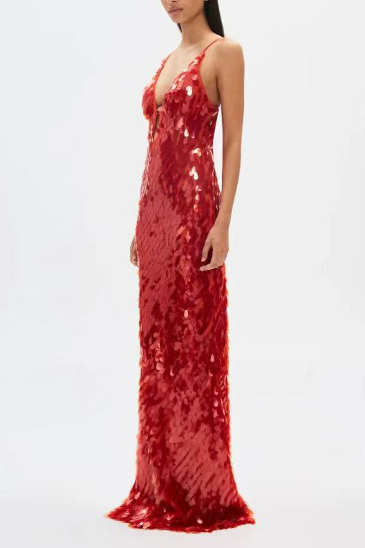 Glittery Dress with Thin Straps