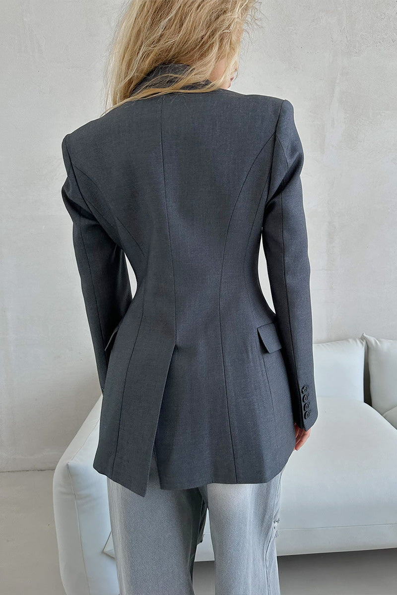 V-Neck Cinched Spring Blazer