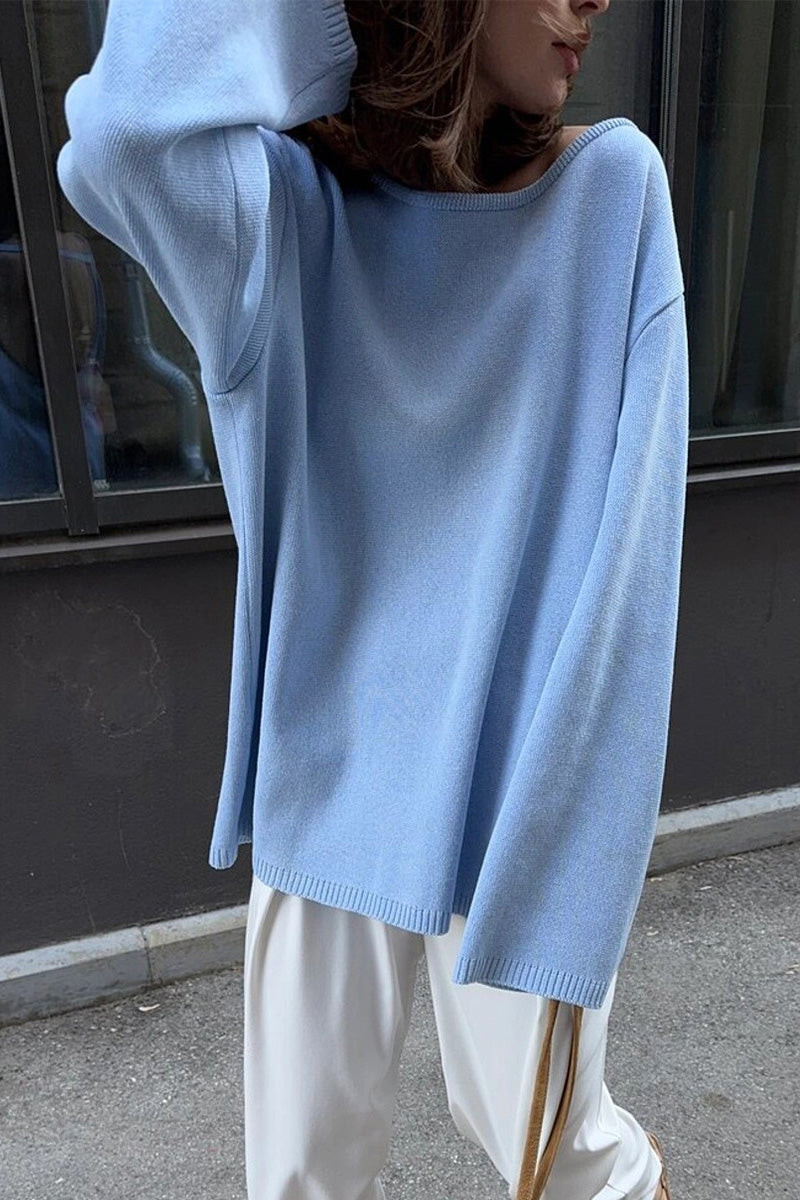 Hidden Open-Back Lazy Sweater