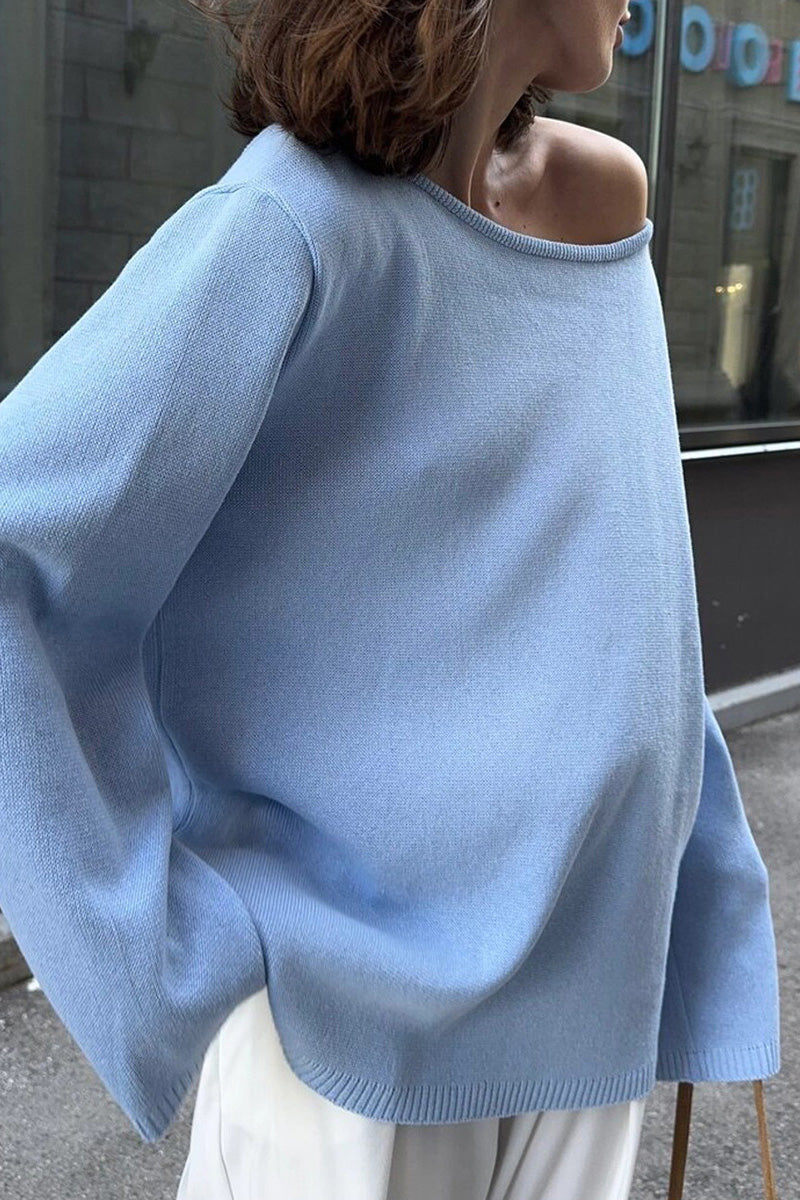 Hidden Open-Back Lazy Sweater