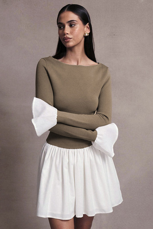 Candice Balloon Sleeves Knit Mini Dress