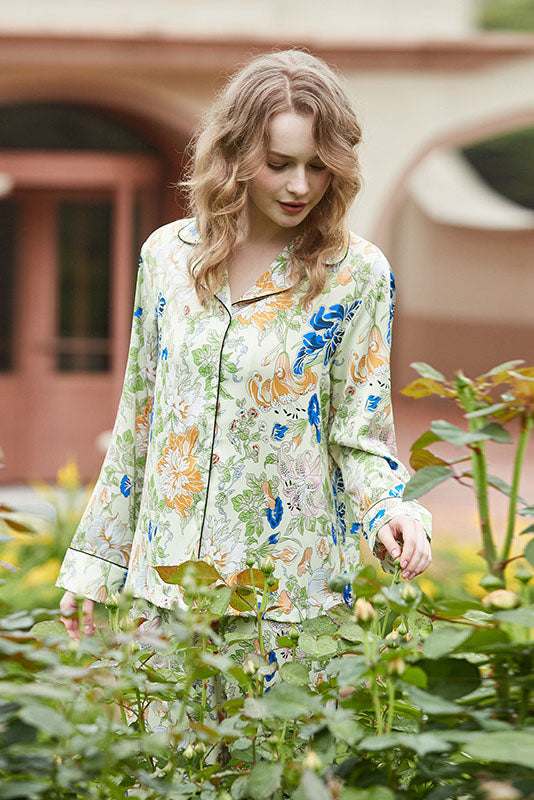 Morning Glory Cardigan Long Sleeve Pajama Set
