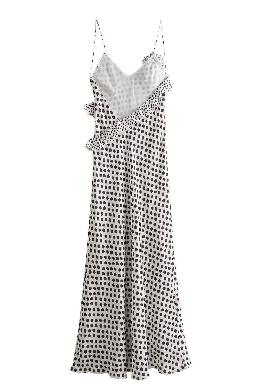 Fantasy Polka Dot Print Ruffled Maxi Dress
