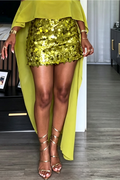 Shimmer Sequin High Waist Bodycon Mini Skirt