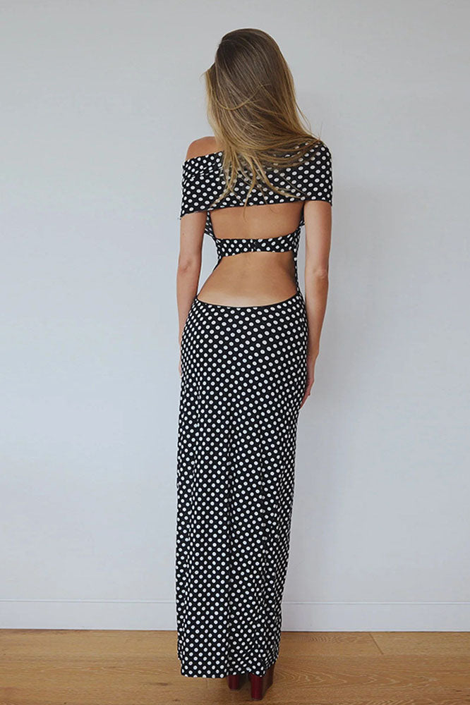 Spring Summer Polka Dot Women's Midi Dress