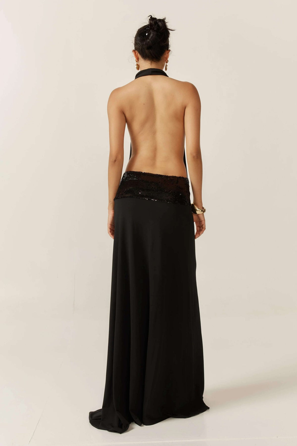 Adele Halter Black Gown