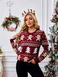 Crewneck Embroidered Sweater - Gingerbread Man