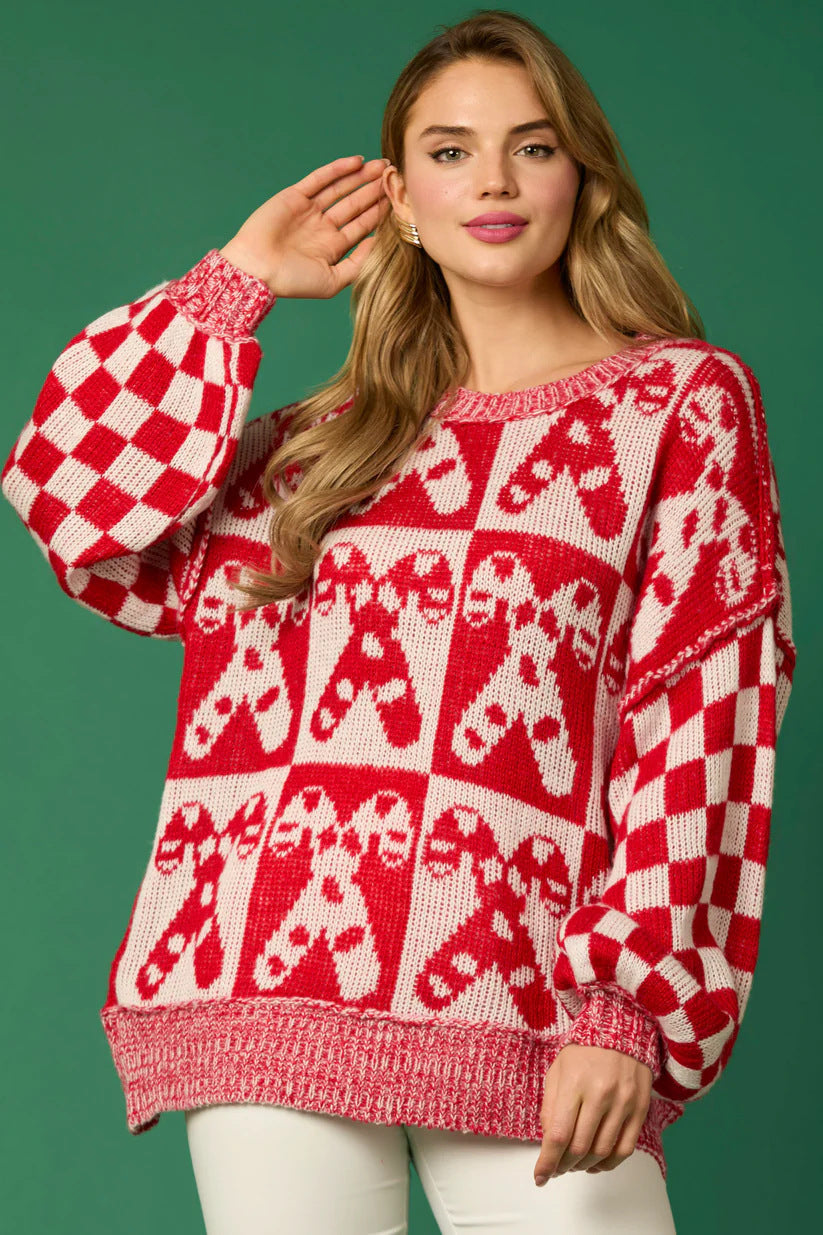 Candy Cane Christmas Needles & Man Knit Sweater