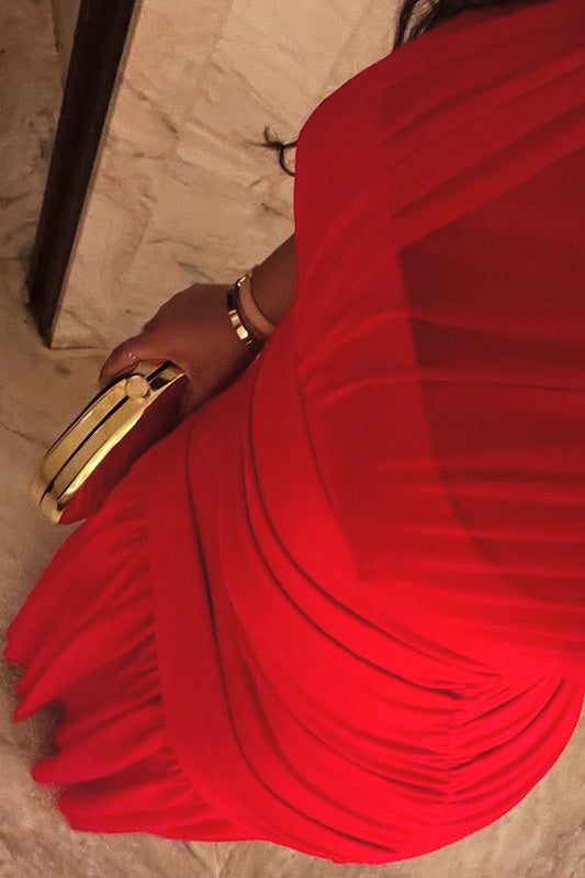 Timeless Solid Fishtail Maxi Dress