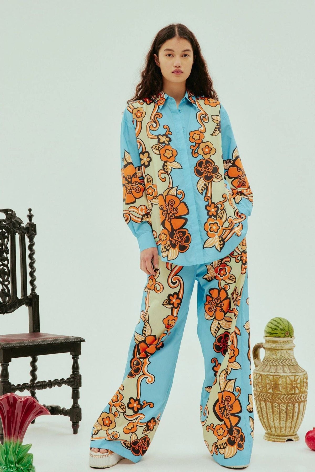 Vibrant Floral Loose-Fit Casual Set