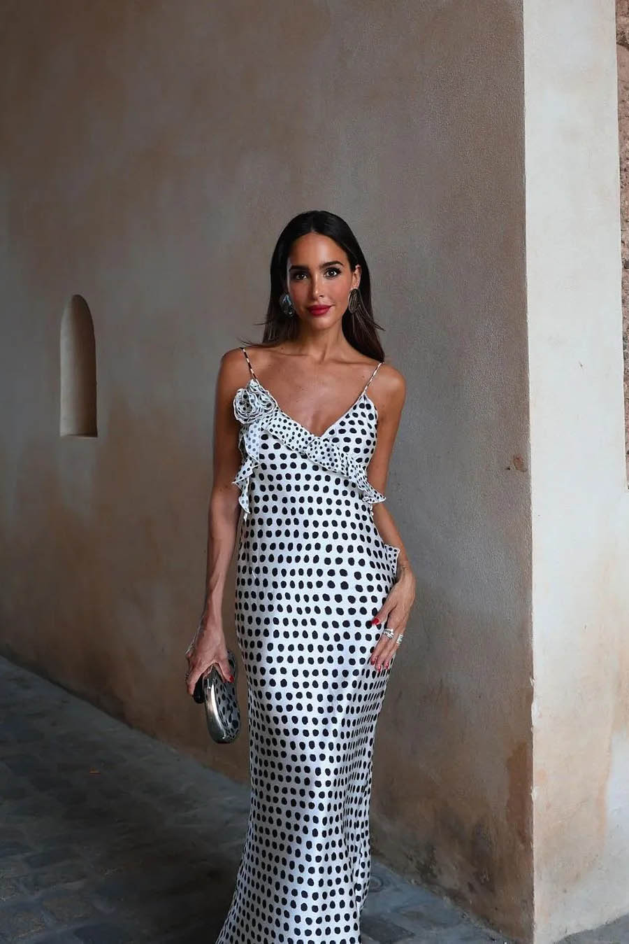 Fantasy Polka Dot Print Ruffled Maxi Dress