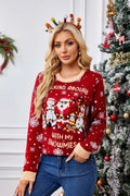 Embroidered Sweater - Santa Claus & Penguin
