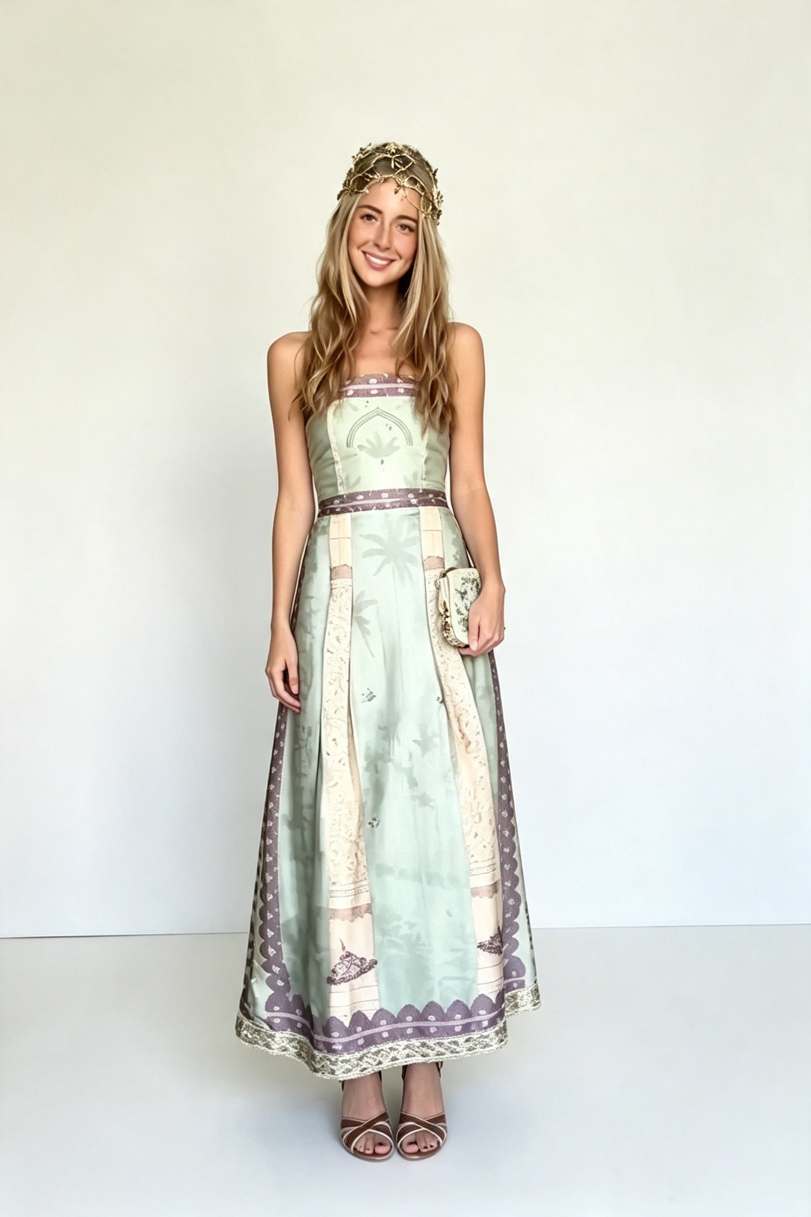 Retro Architecture Maxi Dress