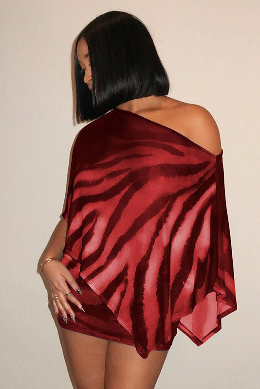 Tiger Pattern Sheer Skirt Set