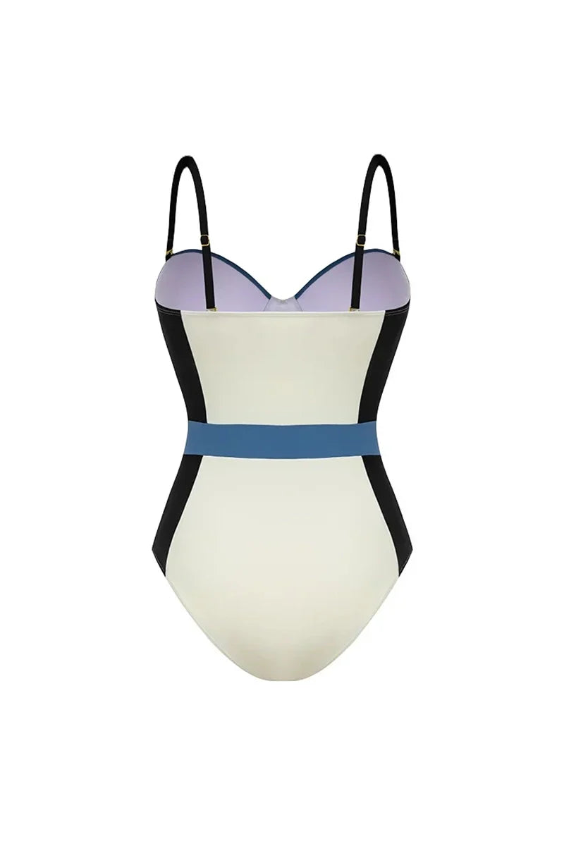Colorblock Structured One Piece Swimsuit